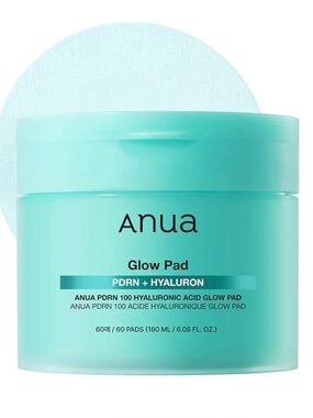 NIB Anua PDRN + Hyaluron Glow Pads 60ct | Korean Skincare Glass Skin Toner Pads